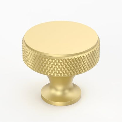 Amerdeco 10 Pack Brushed Gold Knurled Cabinet Knobs Kitchen Cabinet Handles for Drawer, Cupboard and Wardrobe ZH0036 - color: Brushed Gold