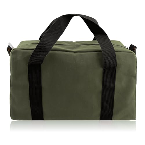 Small Tool Bag,Close Top Wide Mouth Tool Organizer Bag,Large Capacity Tool Bags for Men,Canvas Tool Storage Bag for Storage Handbag for Screwdrivers,Wrench,Pliers Hand Tools (Army Green, 20 Inch) - color: Army Green, size: 20 Inch