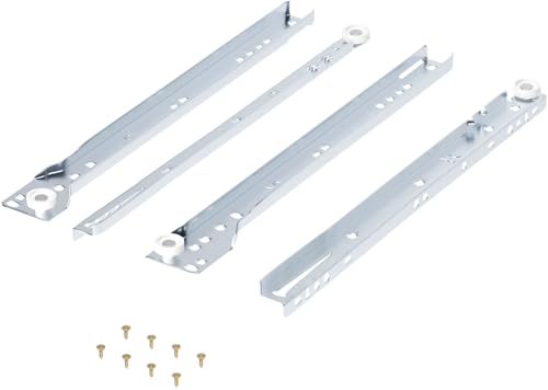 12 Inch Drawer Slides Kit, Undermount Drawer Rails Side Mount Slide Hardware, Bottom Mount Replacement Steel Tracks for Dresser Drawers Cabinet, Heavy Duty White 4PCS