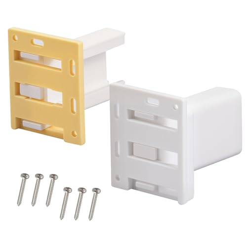 2 Pack Drawer Slide Socket Set, Drawer Track Back Plate, Cabinet Drawer Slides, Rv Drawer Hardware, Cabinet Hardware, Drawer Rail Bracket with 6 Screws, Fits 1 Inch Drawer Slide, C-Shaped