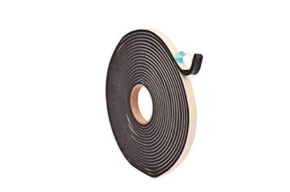 WOD SSFLDFT Closed Cell Sponge Rubber Foam Tape, 3/8 inch Thick, 1/2 inch x 30 ft. Made in USA Weatherstrip Seal, Windows and Doors Adhesive, Sound Proof Insulation, Black - size: 1/2"w,3/8"t,30'l
