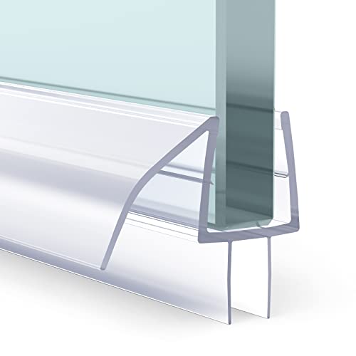 AmazerBath 3 PCS Shower Door Bottom Seal for 3/8 Inch Glass - (15.75 Inches x 3), 3 Section Segmented Shower Installation Kit Frameless Glass Door Seal Strip - style: Bottom Seal 3/8