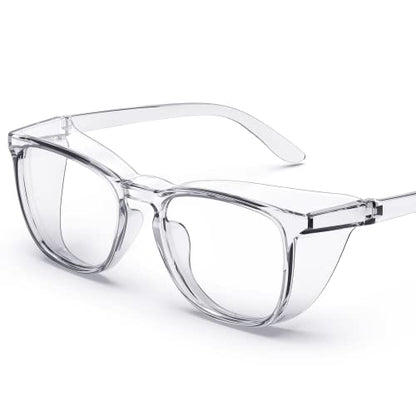 TOREGE Eye Protection Glasses,Fashionable Safety Glasses With Clear No Fog Lenses,Great Safety Goggles For Men&Women(Transparent White&Clear Lens) - color: Transparent White&clear Lens