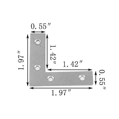 Orgrimmar 36 PCS Corner Brace Plates Metal L Shaped Flat Repair Plates Corner Brace Brackets 50mmx50mmx1mm