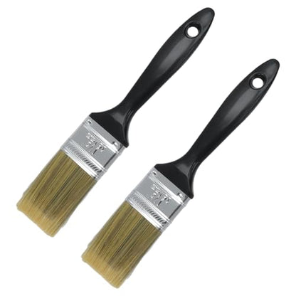 KUMGROT 2 Pcs 1.5Inch Paint Brush Set, Soft Horsehair Long-Handled Brushes for Paint & Pigment Furniture Renovation Exterior Walls Wood Paneling, for Detailed Touch-Ups and Spot Repairs - size: 1.5"
