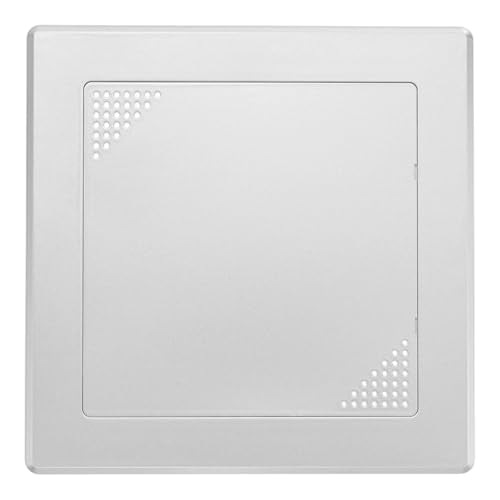 M METERXITY 1-Pack Access Panel for Drywall, 6x6 Inch Plastic Self Adhesive Wall Hole Cover Access Doors for Wiring Cable/Ceiling, Removable Plumbing Wall Panel [Silver Tone, Vented Square] - color: Silver Tone