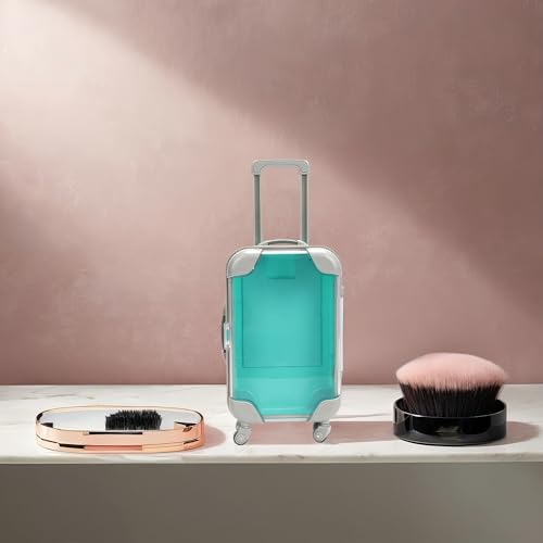 False Eyelash Storage Box, Portable Travel Organizer Mini Luggage False Eyelash Tray Makeup Tool (GREEN) - color: GREEN