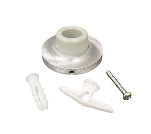QCAA Heavy Solid Metal Wall Mount Concave Door Stop, Wall Protector, 2-1/2" Diameter, Satin Chrome, Made in Taiwan, 1 Pack - color: Satin Chrome, size: 1 Pack
