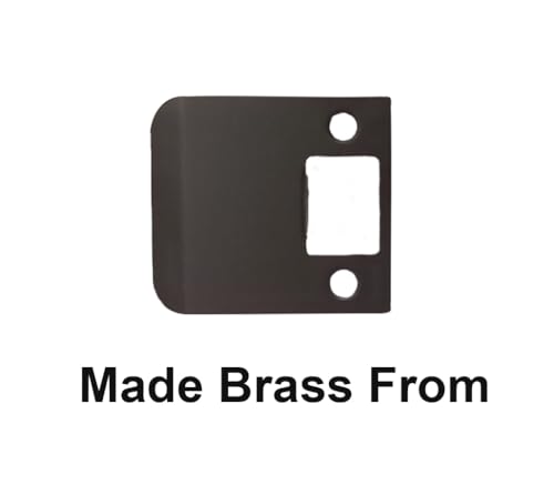 QCAA Solid Brass Extended Lip Strike, 2-1/2"X2-1/4, Oil-Rubbed Bronze, 2 Pack, Made in Taiwan