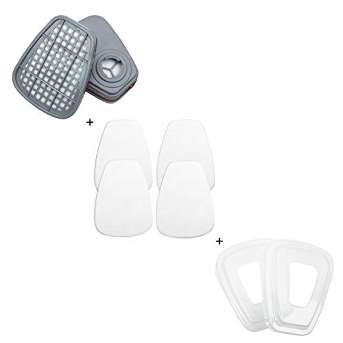 Replacement Carbon Filters for Respirator Masks, Pair, Protective Air Filtration Cotton Layering with Canisters for Painting, Carpentry, Outdoor Landscaping, and DIY Projects. 8 Pieces