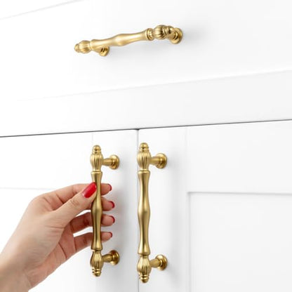 10 Pack 3-3/4 Inch Brushed Gold Cabinet Pulls Gold Cabinet Handles Gold Hardware for Kitchen Cabinets 2510 Drawer Dresser Cupboard Bedroom Bathroom - color: Brushed Gold, size: 3-3/4 In Hole Distance
