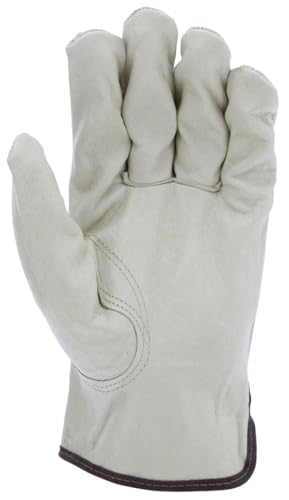 MCR Safety 3401M Grain Pigskin Driver Regular Grade Gloves with Keystone Thumb, Yellow, Men's Medium, 1-Pair - size: Medium
