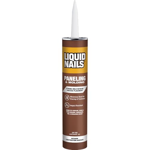 Liquid Nails 10 oz. Paneling & Molding Construction Adhesive (Low VOC), Off White/Tan (Pack of 6) - size: 10 Ounce (Pack of 6), style: Paneling & Molding