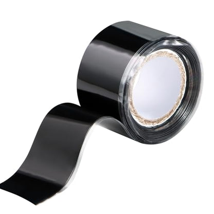 Self Fusing Silicone Tape 1 in x 5' Black Waterproof Rubber Leak Proof Sealing Silicone Rubber Self-amalgamating Tape for Emergency Hot and Cold Water Pipe Repairs and Tool Fixation - size: 1 Roll - 5 ft - Black - 20 mil Thickness