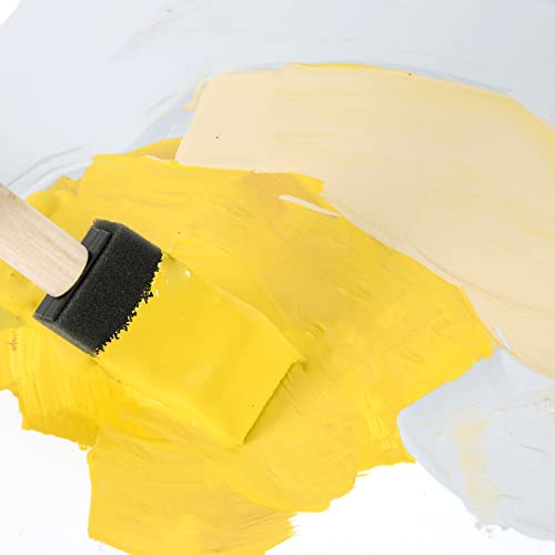 Mister Rui Poly Foam Paint Brushes 50 Pack, Sponge Paint Brushes, Mini Foam Brushes 1 Inch Wood Handle for Painting and Cleaning - color: Foam Brush Set | Pack of 50