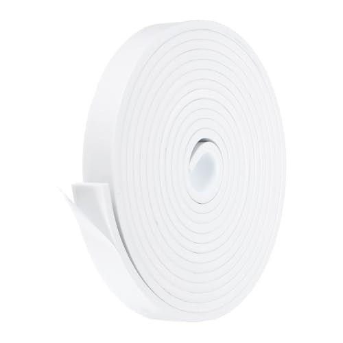 PATIKIL Weather Stripping Door Seal Strip, 1 Inch x 1/4 Inch x 16 Ft Self Adhesive Soundproof High Density Foam Tape Insulation for Door Window Air Conditioning, White - color: White, size: 1 Inch x 1/4 Inch x 16 Ft
