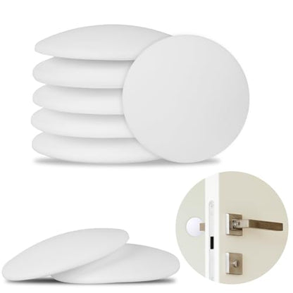 Door Stoppers for Wall, 8 Pack 2" Knob Protectors – Heavy-Duty Self-Adhesive, Quiet Anti-Slam, Covers Existing Holes & Prevents Wall Damage - color: White