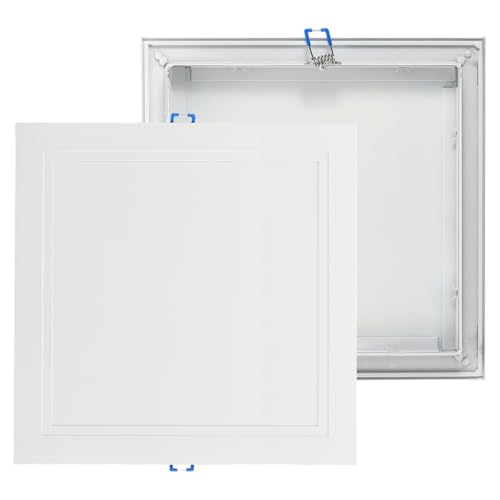 uxcell Square Ceiling Cover Plate, Recessed Lights Hole Trim Plate Wall Hole Spring Mount Decorative Flat Cap Access Panel for Ceiling or Wall 8x8 Inch Openings, Matte White - size: Fits: 8x8inch(200x200mm)