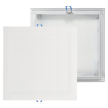 uxcell Square Ceiling Cover Plate, Recessed Lights Hole Trim Plate Wall Hole Spring Mount Decorative Flat Cap Access Panel for Ceiling or Wall 8x8 Inch Openings, Matte White - size: Fits: 8x8inch(200x200mm)