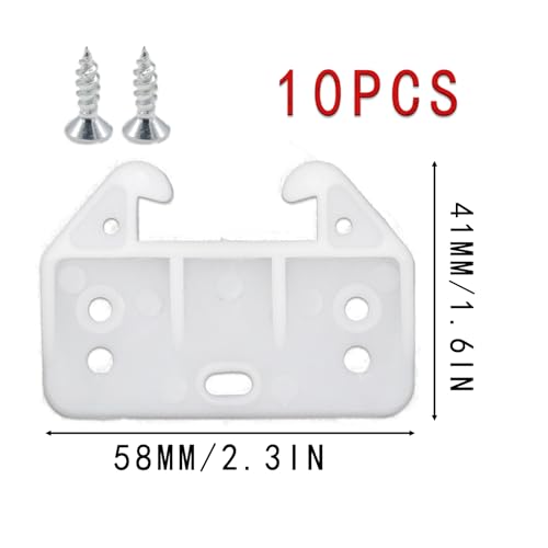 Set of 10 White Plastic Drawer Guides, Sturdy Rear Drawer Replacement Brackets with Screws, Perfect for Furniture, Dressers, and Wardrobes - Essential Drawer Track Parts