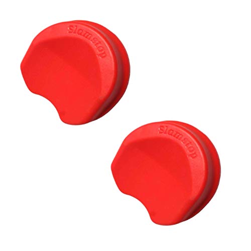SlamStop Door Stopper Stops Slamming Doors by Wedging Door Open (2 Pack, Red) - color: Red, size: 2 Pack