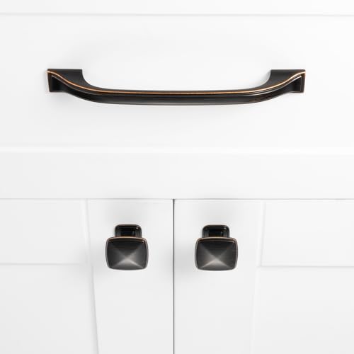 Oil Rubbed Bronze Cabinet Knobs Bronze Drawer Knobs, 10 Pack 1-1/4 Inch, 1990 Square Single Hole Cabinet Pulls for Kitchen Cabinets Drawers Bedroom Dresser Cupboard Bathroom Vanity - color: Oil Rubbed Bronze, size: 1-1/4 Inches, style: 10 Pack Square Knob