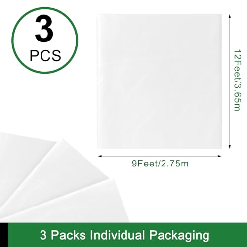 3-Pack 9x12 ft Painter Plastic Drop Cloths Sheet,Waterproof Anti-dust Cover, Disposable Tarp for Painting for Couch/Furniture Cover - size: 3pack