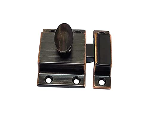 QCAA Traditional Large Oval Turn Cabinet Latch, Solid Brass, 2", for Cupboard & Other Furniture, Venetian Classical ORB (Oil-Rubbed Bronze), 1 Pack, Made in Taiwan - color: Venetian Classical ORB, size: 1 Pack