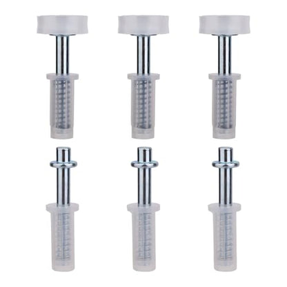 BOXOB 6 Pcs Bi-Fold Door Top Roller Guide Wheel and Top Pivot, Spring Loaded Bifold Closet Door Hardware Kit for Folding Pocket Doors Barn Doors & Sliding Cabinet Repair Replacement