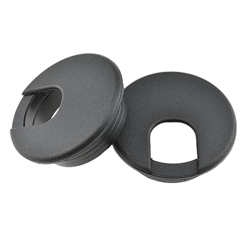 HAHIYO 2Pcs 2Inch/50mm Black ABS Plastic U-Shaped Desk Grommet Wire Grommet Cable Management Cord Hole Cover Desk Wire Hole Insert Wire Organizer for Computer Office Home School Equipment Systems - color: Black, size: U-shaped-2in-Black-2P