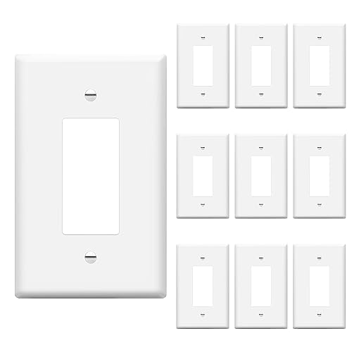 ENERLITES Decorator Light Switch or Receptacle Outlet Wall Plate, Over-Size 1-Gang 5.5" x 3.5", Unbreakable Polycarbonate Thermoplastic, UL Listed, 8831O-W-10PCS, White (10 Pack) - color: White, size: Oversize