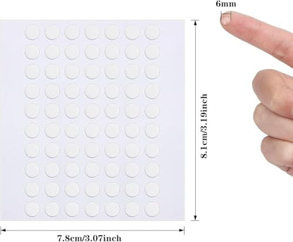 JANYUN 140 Pcs Double Sided Sticky Dots Removable Round Putty Clear Double Sided Tape for Crafts No Trace Sticky Tack Adhesive Tape (6 mm) - size: 6mm