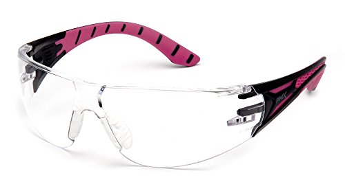 Pyramex Endeavor Plus Safety Glass Black/Gray Frame With Foam Padding Clear H2MAX Anti-fog Lens - color: Clear H2x Anti-fog Lens/ Black-pink Frame, style: Standard