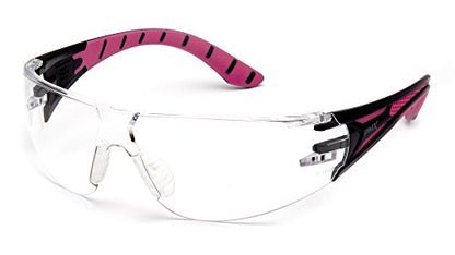 Pyramex Endeavor Plus Safety Glass Black/Gray Frame With Foam Padding Clear H2MAX Anti-fog Lens - color: Clear Lens/ Black-pink Frame, style: Standard