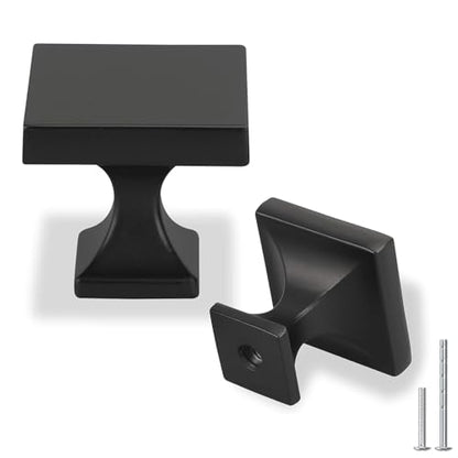 homdiy 10 Pack Black Cabinet Knobs Square Dresser Drawer Knobs - Matte Black Cabinet Knobs Kitchen Cabinet Hardware - color: Black