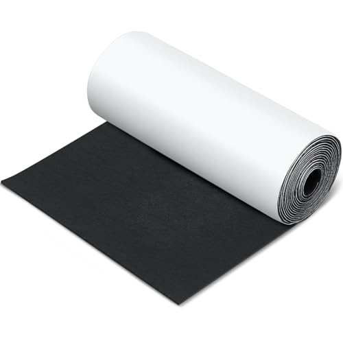 Fullhawl Large Felt Furniture Pads 16 x 120 Inch Non Slip Self Adhesive Heavy Duty Cuttable Strip Roll Felt Sheet Tape for Protecting Hardwood Floors Chair Wall, Black - color: Black, size: 16 x 120 Inch, style: Felt