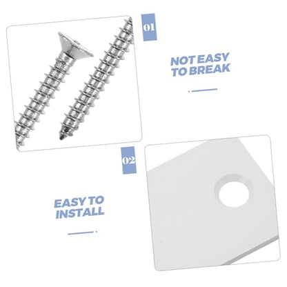 OSALADI Door Repair Plate 2.24X1.10 Inch Door Hole Repair Gasket with 4 Screws Cabinet Hinge Plate Deadbolt Cover Door Edge Hole Filler for Home Office Door Strike