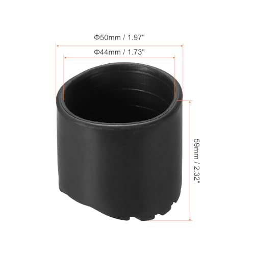PATIKIL Ladder Non Slip Feet 1.7"/44mm, 1Pcs Rubber Round Foot Protective Mat Cushion Replacement for Telescopic Folding Extension Ladder Protection, Black - color: 44mm
