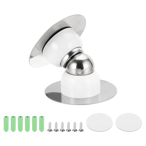 uxcell 1.9" Magnetic Door Stoppers, Wall Floor Mounted Magnetic Door Catch Holder, Stainless Steel Door Stops for Bedroom, Bathroom, Kitchen, Office, White - color: White, size: 1.9"