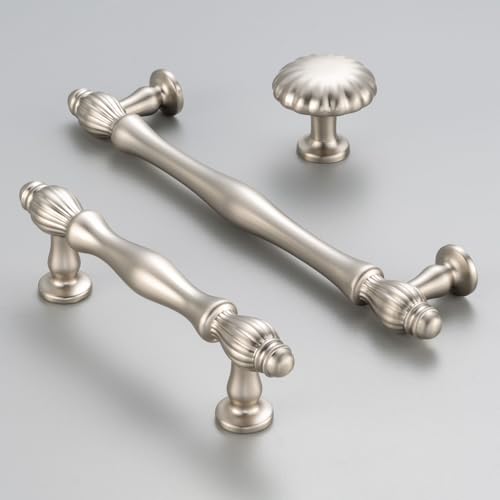 10 Pack 3 Inch Brushed Nickel Cabinet Pulls Satin Nickel Cabinet Handles Nickel Hardware for Kitchen Cabinets 2510 Drawer Dresser Cupboard Bedroom Bathroom - color: Brushed Nickel, size: 3 In Hole Distance