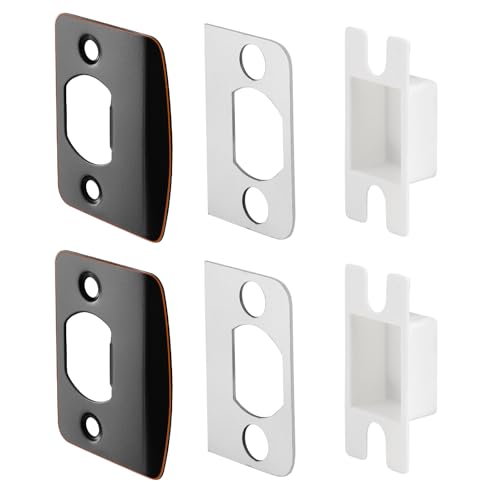 Standard Strike Plates with Spacer Shims (Oil Rubbed Bronze, 2 Pack) - color: Oil Rubbed Bronze, size: 2 Pack