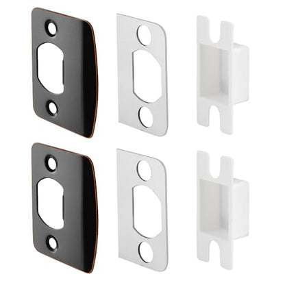 Standard Strike Plates with Spacer Shims (Oil Rubbed Bronze, 2 Pack) - color: Oil Rubbed Bronze, size: 2 Pack
