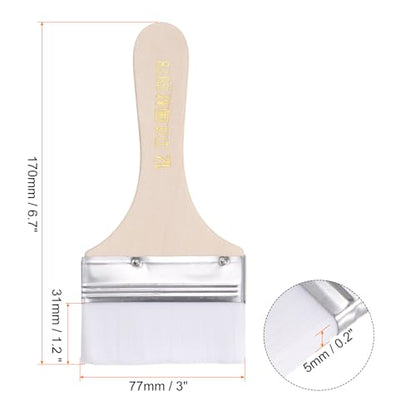 HARFINGTON 20pcs Paint Brushes 3" Paint Brush Nylon Flat Wall Paint Brush Soft Bristle with Wood Handle for Painting DIY Latex Paints Furniture Cabinets Fences, White - color: White, size: 3 inch