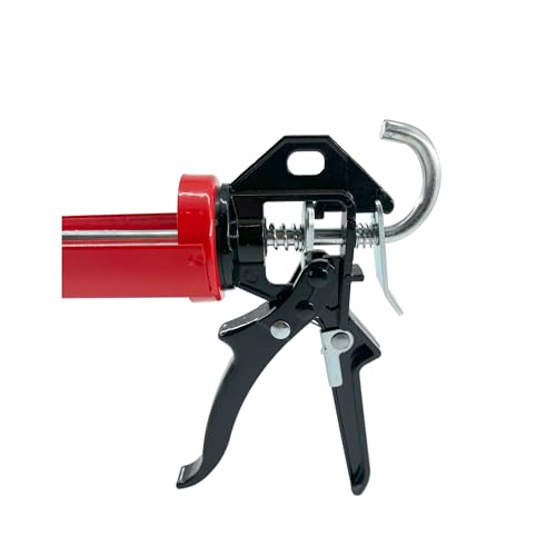 – KBX65 – Heavy Duty - 360 Swivel Barrel Caulking Gun – 26:1 Thrust – Quick Release Trigger – Dripless - 10 oz Professional Manual Caulk Gun – (9) Piece Tool Kit – Qty (1)