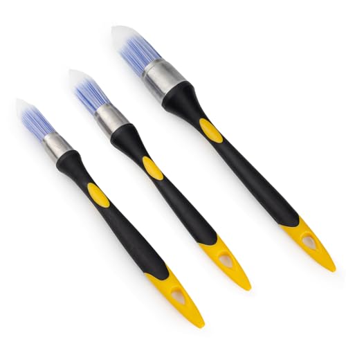 Mister Rui Trim Brush Set, 3 Pcs Paint Brushes for Painting Walls, Trim Paint Brush, Small Paint Brush, Small Brushes for Painting, 5/8”, 3/4” and 1” - size: 3pcs, 0.6", 0.75", 1"