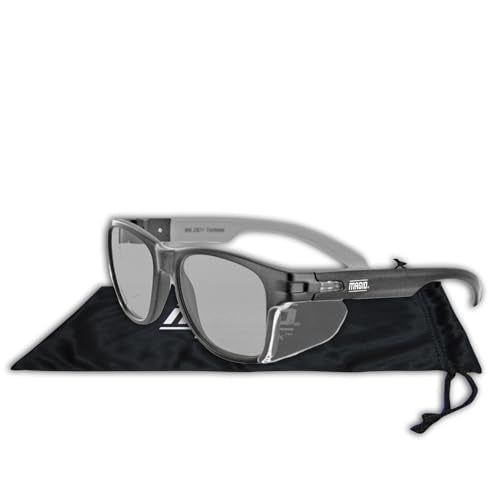 MAGID Y50 Safety Glasses for Construction | Black Frame — 2 Pairs, Gray Lens | Side Shields, ANSI Z87.1+, Anti-Fog, Scratch-Resistant, 99.9% UV Protection, Polycarbonate Lens - color: Gray Lens | Black Frame, size: 2 Pairs