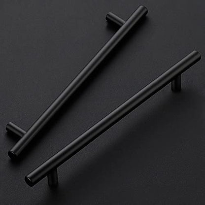 Ravinte 10 Pack 7-1/2 Inch Cabinet Handles Matte Black Stainless Steel Kitchen Cupboard Pulls 10" Length,7-1/2" Hole Center - size: 10 Inch（7-1/2 Inch Hole Center）