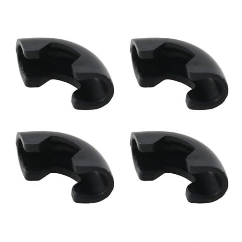 HJGarden 10PCS Furniture Foot Arched Bent Brackets Round Tube Pit Pads Steel Bar Non Slip Chair Feet Open Plastic Protective Sleeves 1.48 x 0.63 x 0.56 Inches for Sofas Dressers Nightstands Black