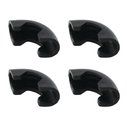 HJGarden 10PCS Furniture Foot Arched Bent Brackets Round Tube Pit Pads Steel Bar Non Slip Chair Feet Open Plastic Protective Sleeves 1.48 x 0.63 x 0.56 Inches for Sofas Dressers Nightstands Black