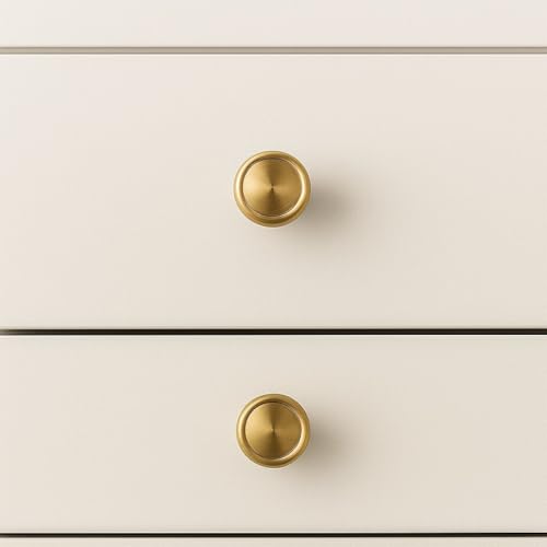 10 Pack Champagne Bronze Cabinet Knobs, 1-1/4 Inch Modern Furniture Hardware Zinc Alloy Knob, Single Hole Hardware Handles Kitchen Cabinet Dresser Knob, Drawer Knobs - color: Champagne Bronze